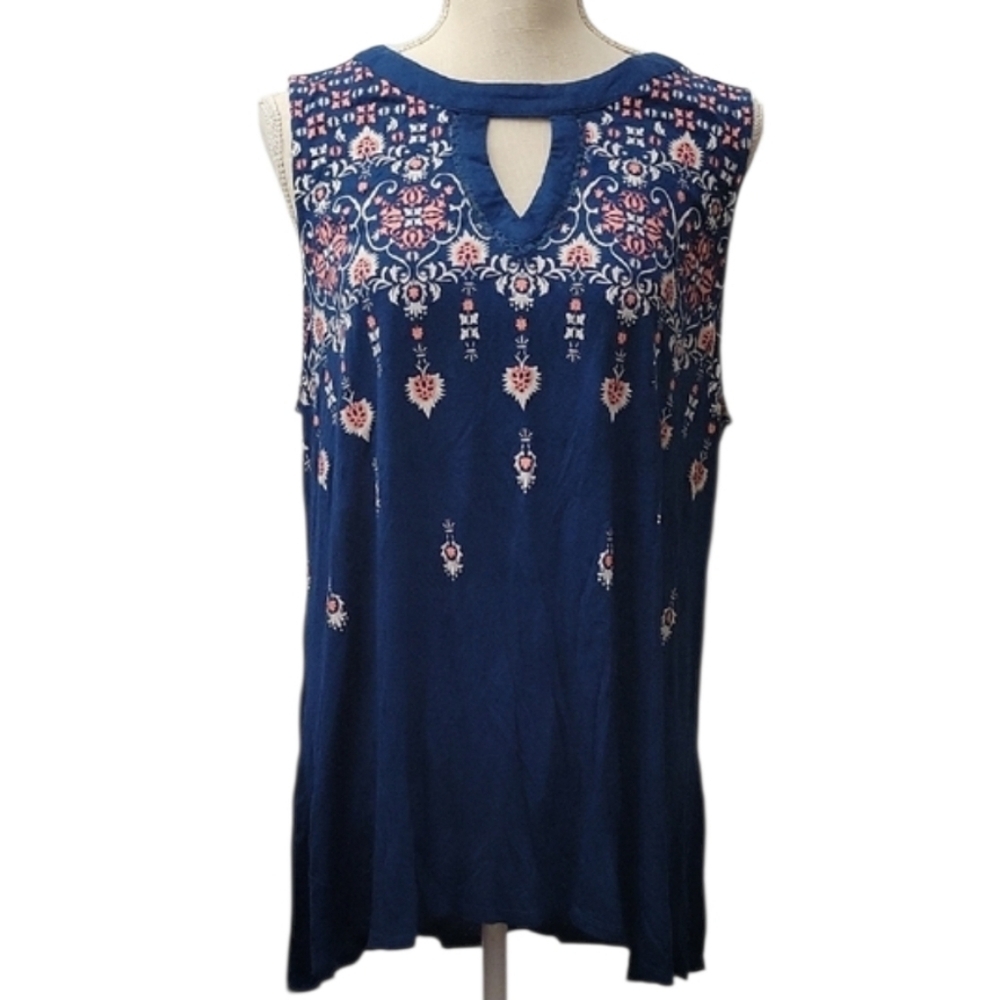 Department 222 Floral Sleeveless Tunic